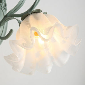 Vintage Lily Flower Wall Light with Frosted Glass Shade