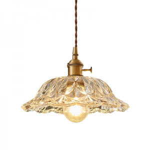 Clear Glass Flower Pendant Light