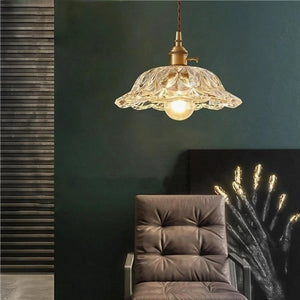 Clear Glass Flower Pendant Light