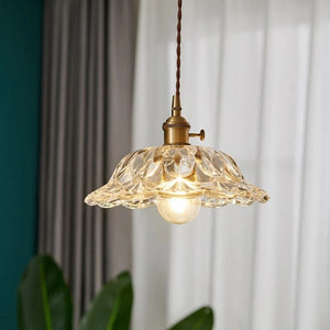 Clear Glass Flower Pendant Light