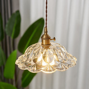 Clear Glass Flower Pendant Light