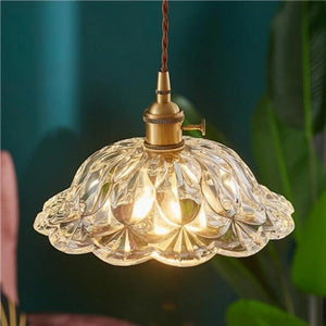 Clear Glass Flower Pendant Light