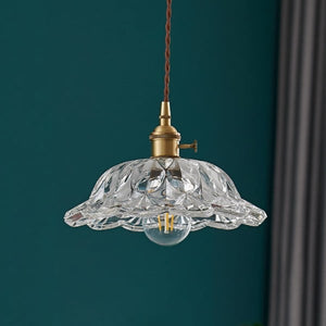 Clear Glass Flower Pendant Light