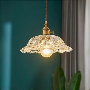 Clear Glass Flower Pendant Light