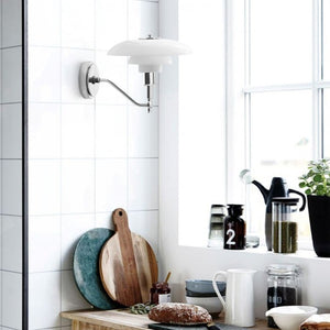 Designer Opal Glass Outdoor Wall Light