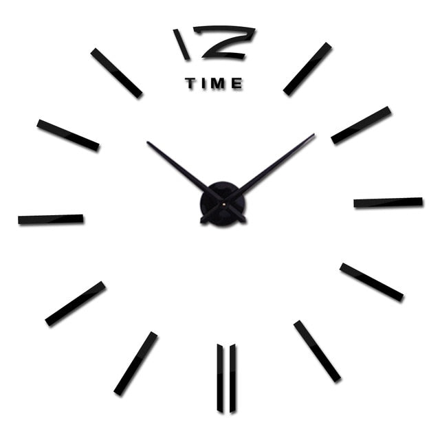 Wall Clock 3D Diy Acrylic Mirror