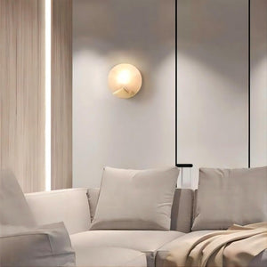 Pure Copper Marble Moon Wall Light