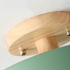 Modern Macaron Wooden Round LED Ceiling Light