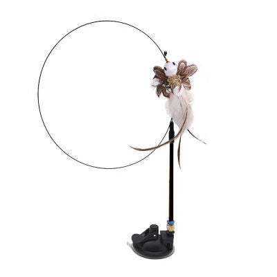 Interactive Cat Toy With Feather Bird And Bell