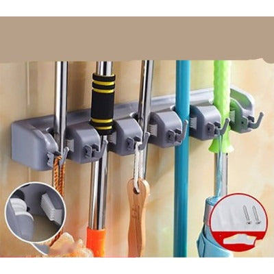 Wall-Mounted Multi-Functional Mop And Broom Holder