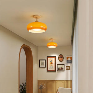 Vintage Bauhaus Glass Disc Ceiling Light