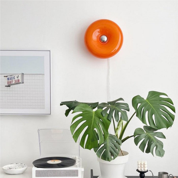 Orange Donut Wall Light with LED Touch Control