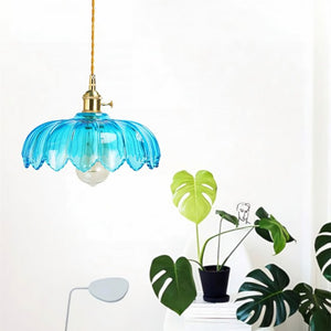 Vintage Glass Petal Pendant Light