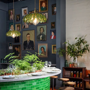 Vintage Glass Petal Pendant Light