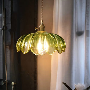 Vintage Glass Petal Pendant Light