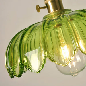 Vintage Glass Petal Pendant Light