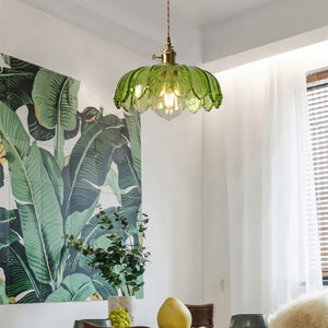 Vintage Glass Petal Pendant Light