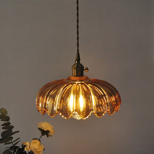 Vintage Glass Petal Pendant Light