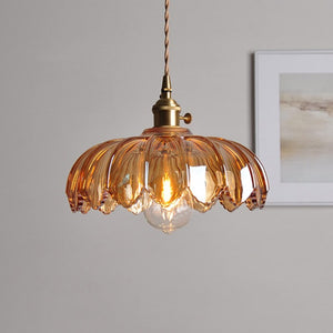 Vintage Glass Petal Pendant Light