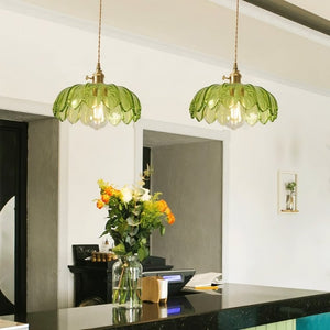 Vintage Glass Petal Pendant Light