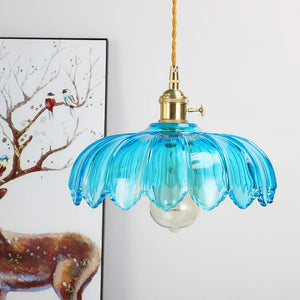 Vintage Glass Petal Pendant Light