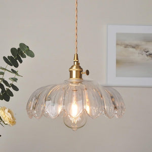Vintage Glass Petal Pendant Light