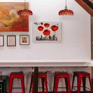 Vintage Glass Petal Pendant Light