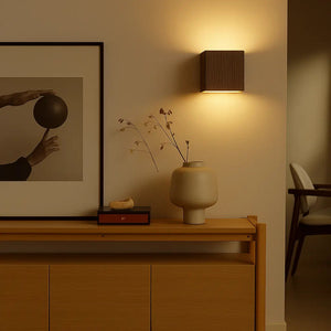 Modern Simple Cube Wooden Wall Light