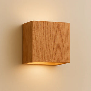 Modern Simple Cube Wooden Wall Light
