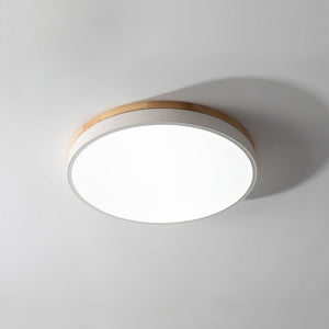 Modern White Wooden Round LED Ceiling Light