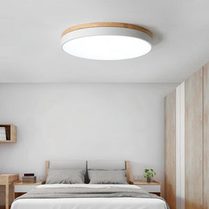 Modern White Wooden Round LED Ceiling Light