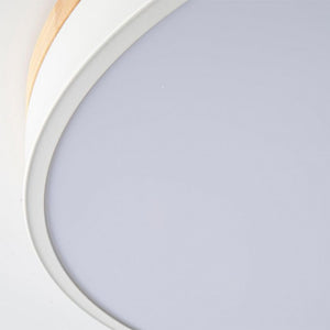Modern White Wooden Round LED Ceiling Light