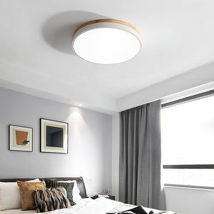 Modern White Wooden Round LED Ceiling Light