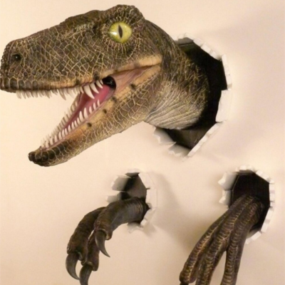 3D Wall Mount Dinosaur Bust Sculpture