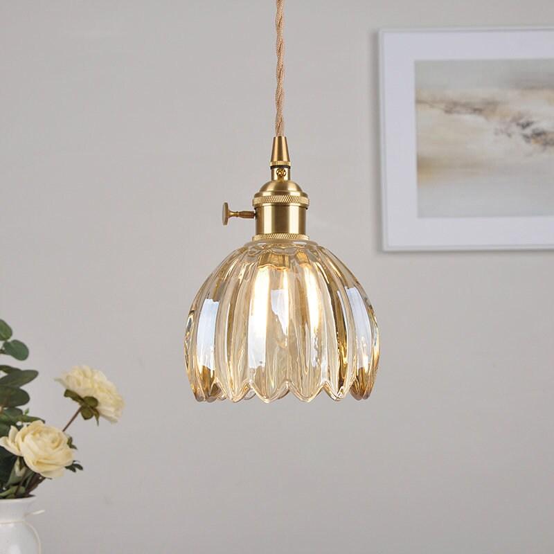 Modern Retro Glass Flower Pendant Light
