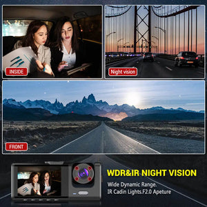 1080P Three Camera Dash Cam With Ir Night Vision Loop Recording 1005008781966705-Y30B-no card