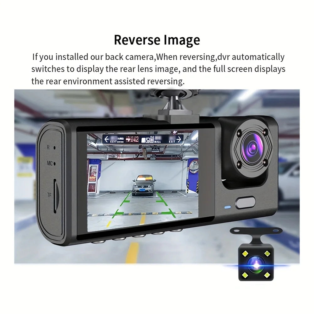 1080P Three Camera Dash Cam With Ir Night Vision Loop Recording 1005008781966705-Y30B-no card