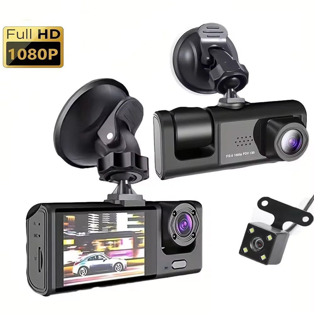 1080P Three Camera Dash Cam With Ir Night Vision Loop Recording 1005008781966705-Y30B-no card