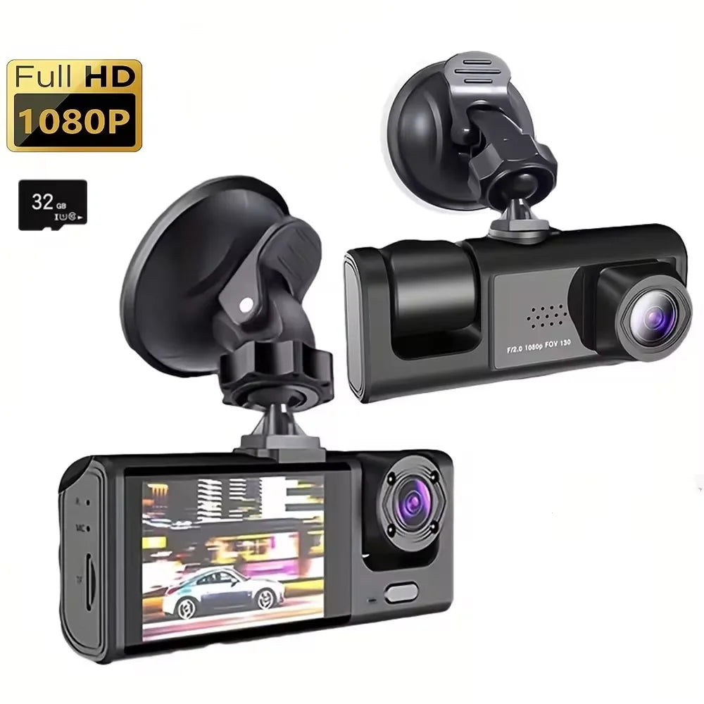 1080P Three Camera Dash Cam With Ir Night Vision Loop Recording 1005008781966705-Y30B-no card