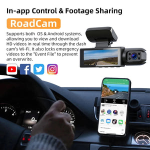 1080P Wifi Dual Lens Dash Cam With Night Vision And Loop Recording 1005007938238051-Dash Cam-No SD Card