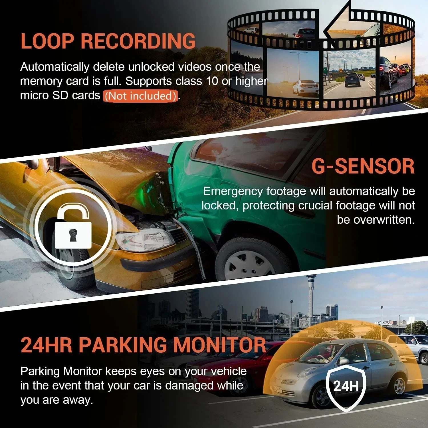 1080P Wifi Dual Lens Dash Cam With Night Vision And Loop Recording 1005007938238051-Dash Cam-No SD Card