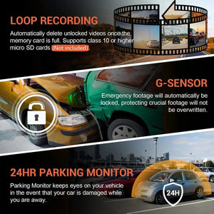 1080P Wifi Dual Lens Dash Cam With Night Vision And Loop Recording 1005007938238051-Dash Cam-No SD Card