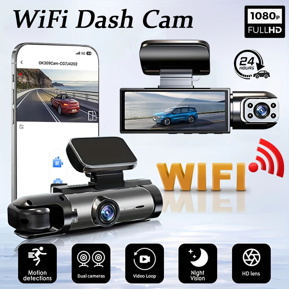 1080P Wifi Dual Lens Dash Cam With Night Vision And Loop Recording 1005007938238051-Dash Cam-No SD Card