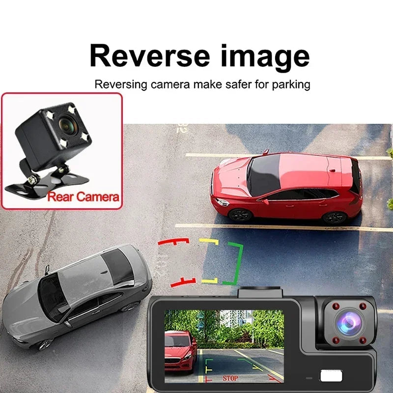 1080P Wifi Three Lens Car Dash Cam With Front Rear Inside 1005009844997448-X85-WIFI-3CAM-NONE