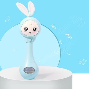 Baby Music Flashing Teether Rattle With Rabbit Hand Bells Mobile For Newborn 0-12M