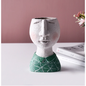 Face Planter Figurine Head Planter Pot