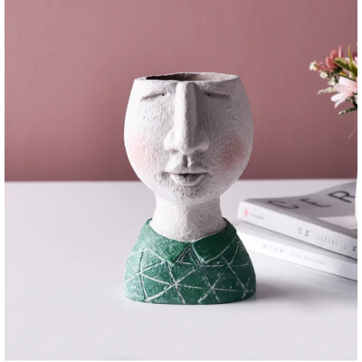 Face Planter Figurine Head Planter Pot