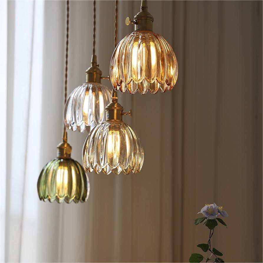 Modern Retro Glass Flower Pendant Light