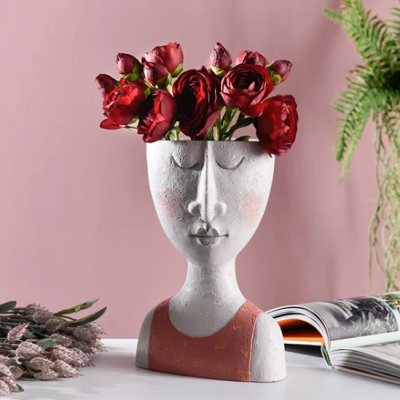 Face Planter Figurine Head Planter Pot