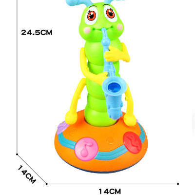 Electric Dancing Saxophone Caterpillar Toy With Lights And Music For Baby